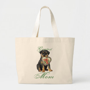 Rottweiler Heart Mum Large Tote Bag