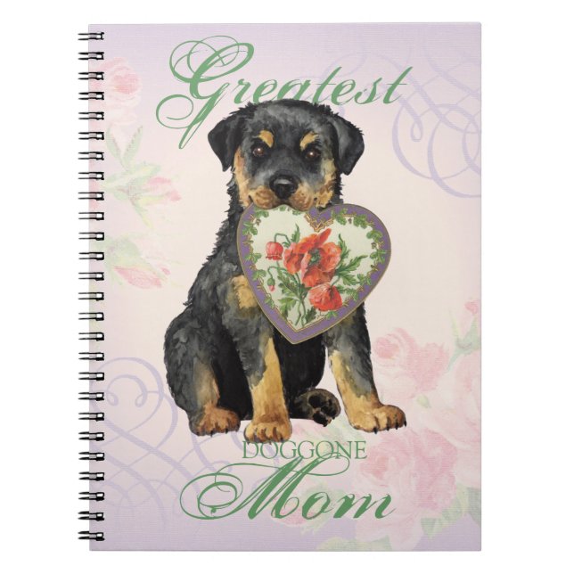 Rottweiler Heart Mum Notebook (Front)
