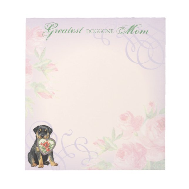 Rottweiler Heart Mum Notepad (Front)