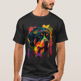 Rottweiler hippie 5 T-Shirt