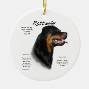 Rottweiler History Design Ceramic Tree Decoration