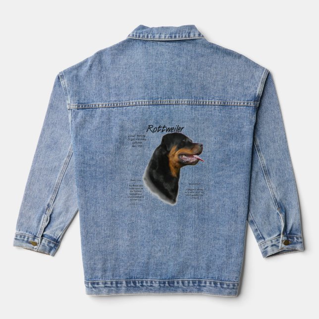 Rottweiler History Design Denim Jacket (Back)