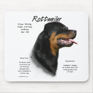 Rottweiler History Design Mouse Mat