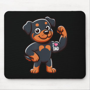 Rottweiler I Love Dad Funny Dog Tattoo _1 Mouse Mat