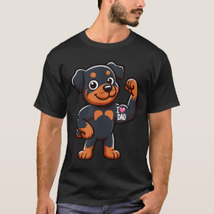 Rottweiler I Love Dad Funny Dog Tattoo _1  T-Shirt