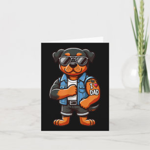 Rottweiler I Love Dad Funny Dog Tattoo Card