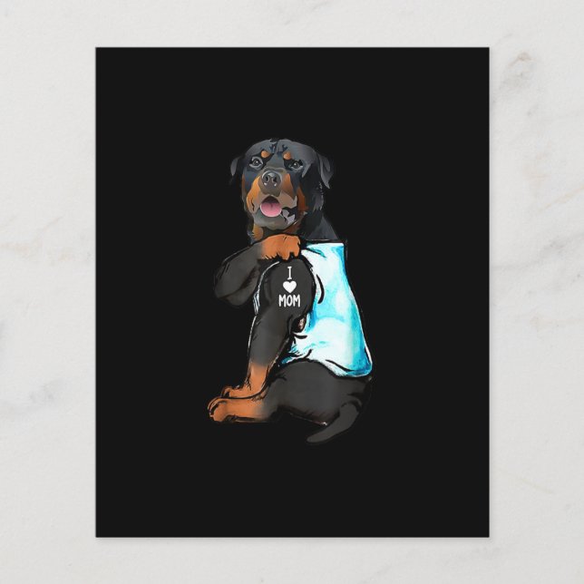 Rottweiler I Love Mum Tattoo (Front)
