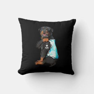 Rottweiler I Love Mum Tattoo Cushion