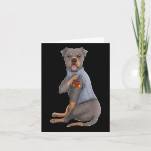 Rottweiler I Love Mum Tattoo Dog Funny Mothers Day Card