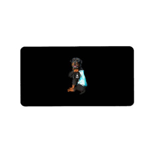 Rottweiler I Love Mum Tattoo Label