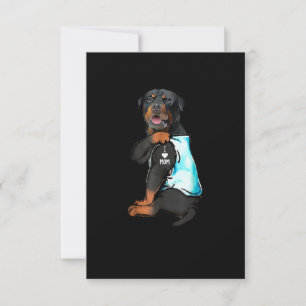 Rottweiler I Love Mum Tattoo RSVP Card
