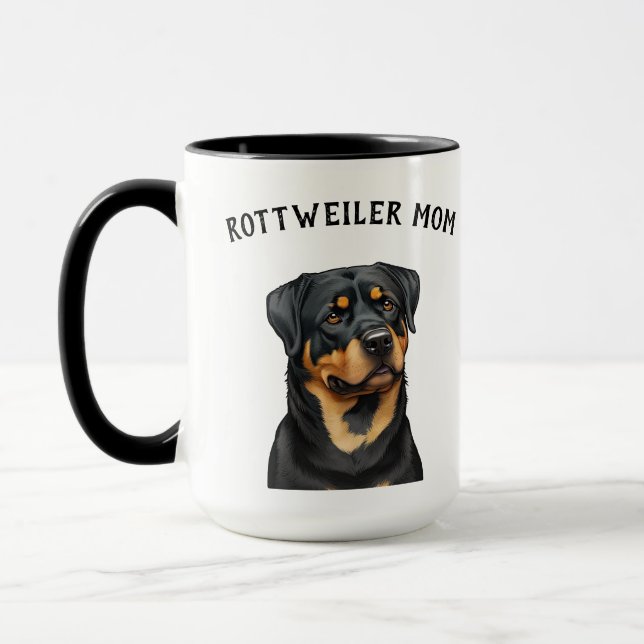 Rottweiler Illustration Cute Dog Lover Coffee  Mug (Left)