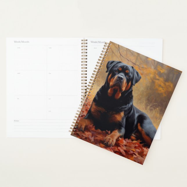 Rottweiler in Autumn Leaves Fall Inspire Planner (Display)
