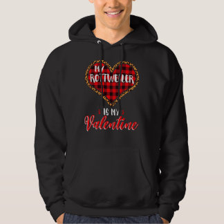 Rottweiler Is My Valentine Heart Dog Leopard Buffa Hoodie