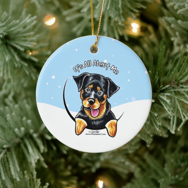 Rottweiler Its All About Me Christmas Ceramic Tree Decoration (Tree)