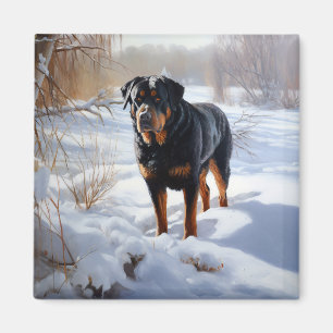 Rottweiler Let It Snow Christmas Magnet