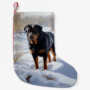Rottweiler Let It Snow Christmas Small Christmas Stocking