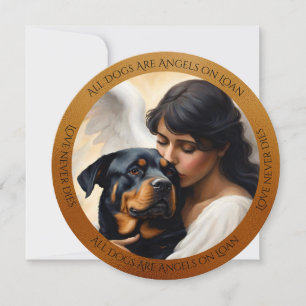 Rottweiler Love Never Dies Round Sympathy Card