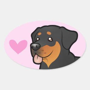 Rottweiler Love Oval Sticker