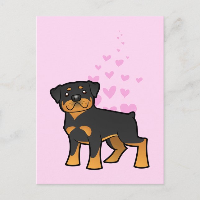Rottweiler Love Postcard (Front)