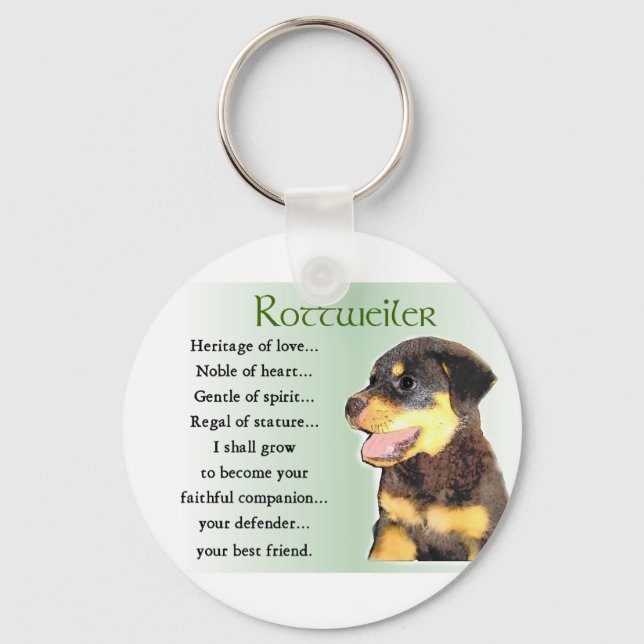 Rottweiler Lovers Gifts Key Ring (Front)
