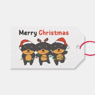 Rottweiler Merry Christmas Cute Dogs Holiday Gift Tags