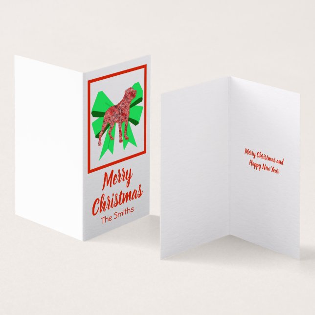 Rottweiler Merry Christmas Dog & Bow Gift Tag (Inside and Outside)