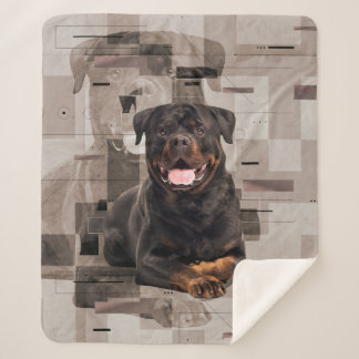 Rottweiler  - Metzgerhund Digital Art Sherpa Blanket