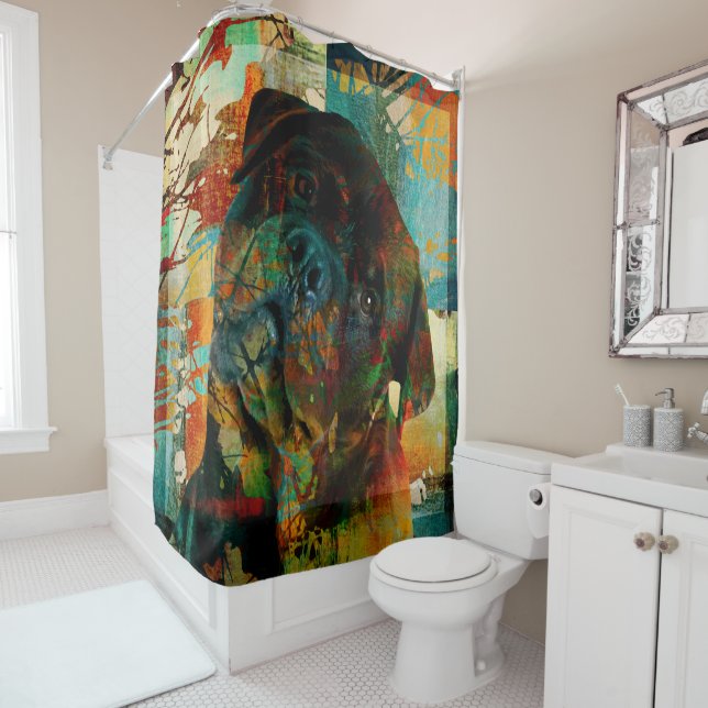 Rottweiler  - Metzgerhund Digital Art Shower Curtain (In Situ)