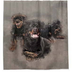 Rottweiler  - Metzgerhund Digital Art Shower Curtain