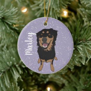 Rottweiler Mix Christmas Ceramic Tree Decoration
