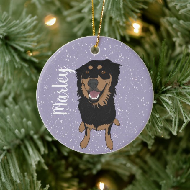 Rottweiler Mix Christmas  Ceramic Tree Decoration (Tree)