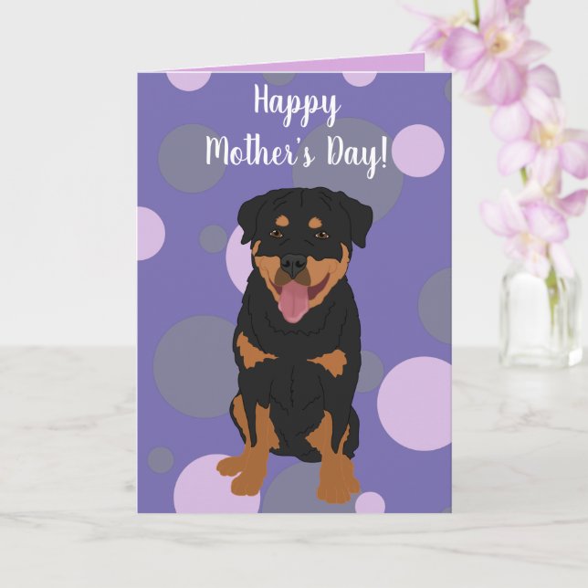Rottweiler Mother’s Day Card (Orchid)