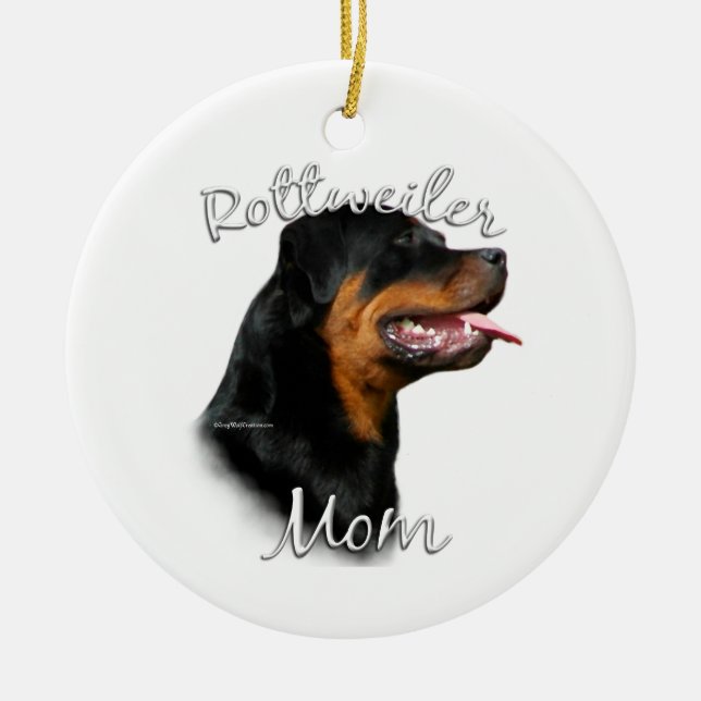 Rottweiler Mum 2 Ceramic Tree Decoration (Front)