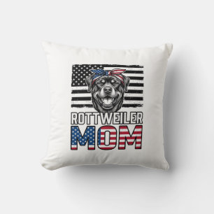 Rottweiler Mum Patriotic Vintage Dog Shirt Design_ Cushion