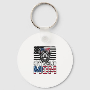 Rottweiler Mum Patriotic Vintage Dog Shirt Design_ Key Ring
