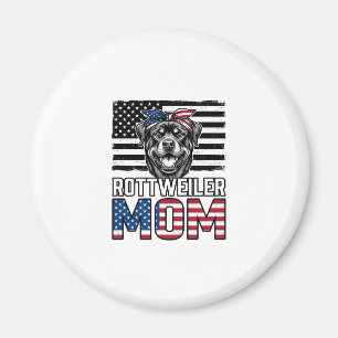 Rottweiler Mum Patriotic Vintage Dog Shirt Design_ Magnet