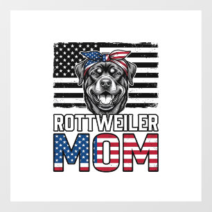 Rottweiler Mum Patriotic Vintage Dog Shirt Design_ Window Cling