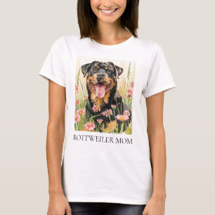 Rottweiler Mum T-Shirt – Watercolor Dog Gift
