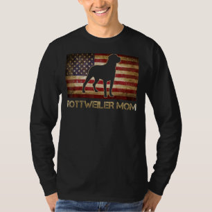 Rottweiler Mum Vintage American Flag Patriotic Dog T-Shirt