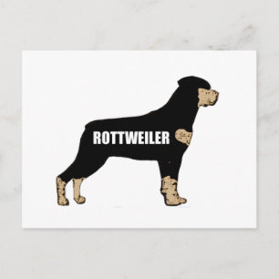 Rottweiler name silo black and tan postcard
