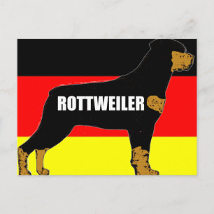 rottweiler name silo on flag black and mahogany.pn postcard