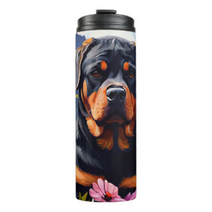 Rottweiler on a Paddle: A Scenic Adventure Thermal Tumbler