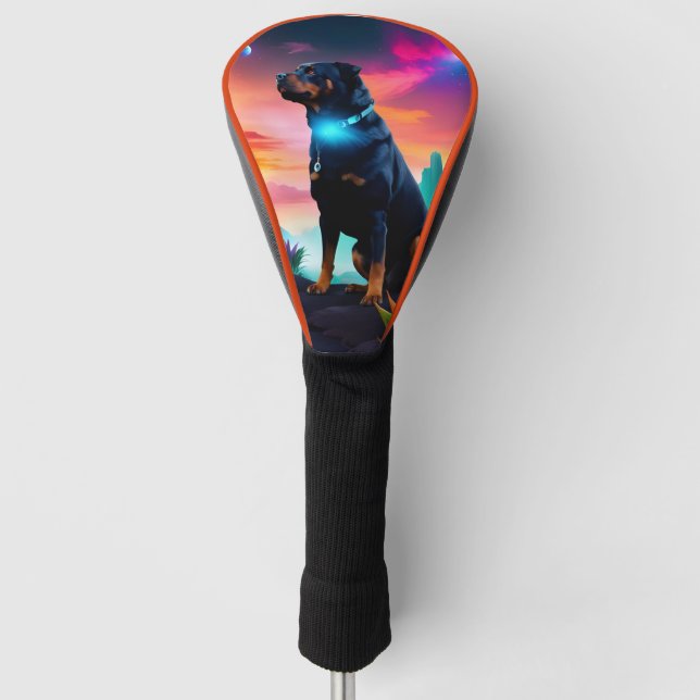 Rottweiler on an Alien World Golf Head Cover (Front)