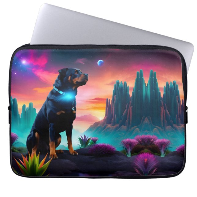 Rottweiler on an Alien World Laptop Sleeve (Front)