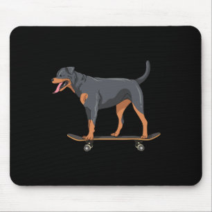 Rottweiler On Skateboard Cute Skater Dog Puppy Lov Mouse Mat