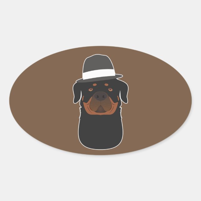 Rottweiler Oval Sticker (Front)