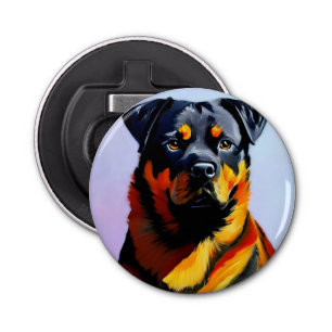 Rottweiler painting bottle opener