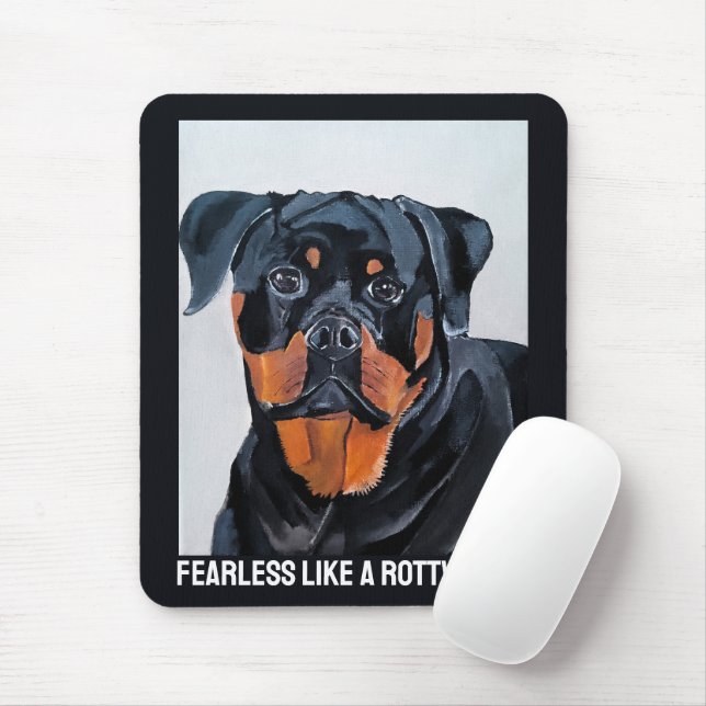 Rottweiler Painting by Alfred Fox Mouse Mat (With Mouse)