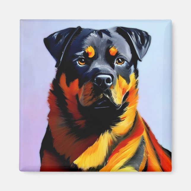 Rottweiler painting magnet (Front)